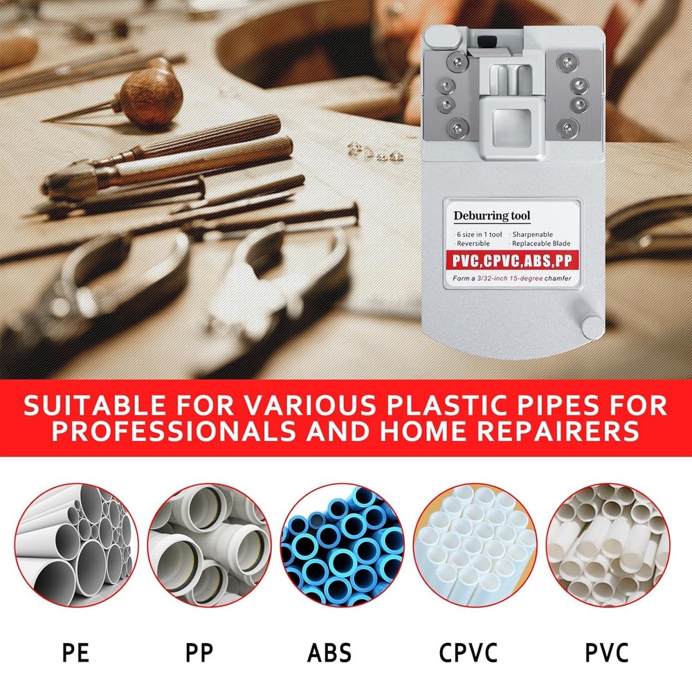 Deburring Tool for PVC Pipe, Plumbing Tools, Professional Plastic Pipe Deburring