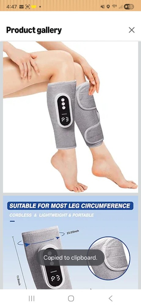 Air Compression Leg Massager, Cordless Leg Compression Massager for Circulation
