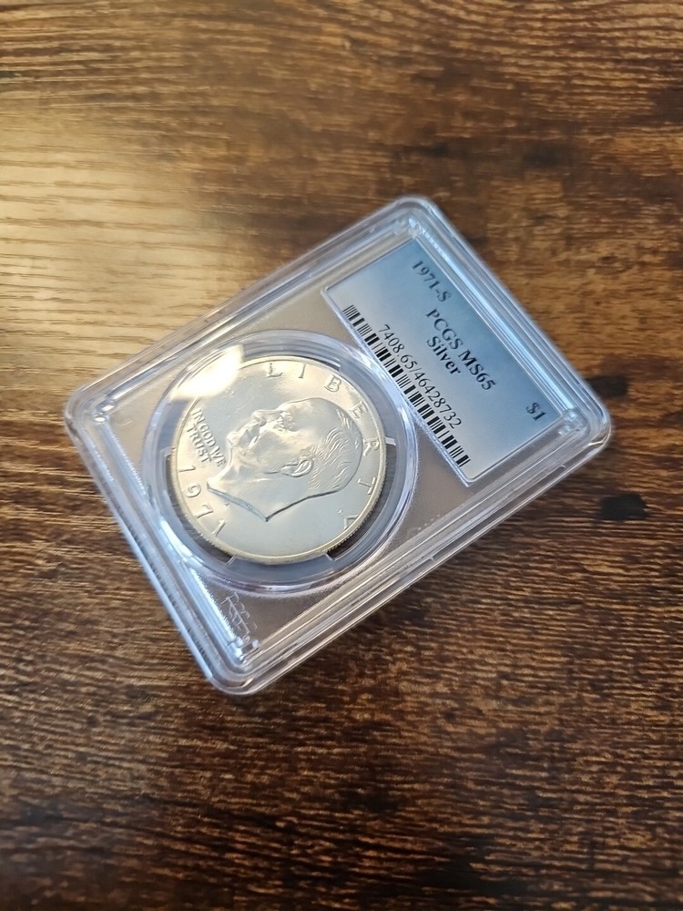 1971 S $1 Silver PCGS MS65 Eisenhower "Ike" Dollar 40%