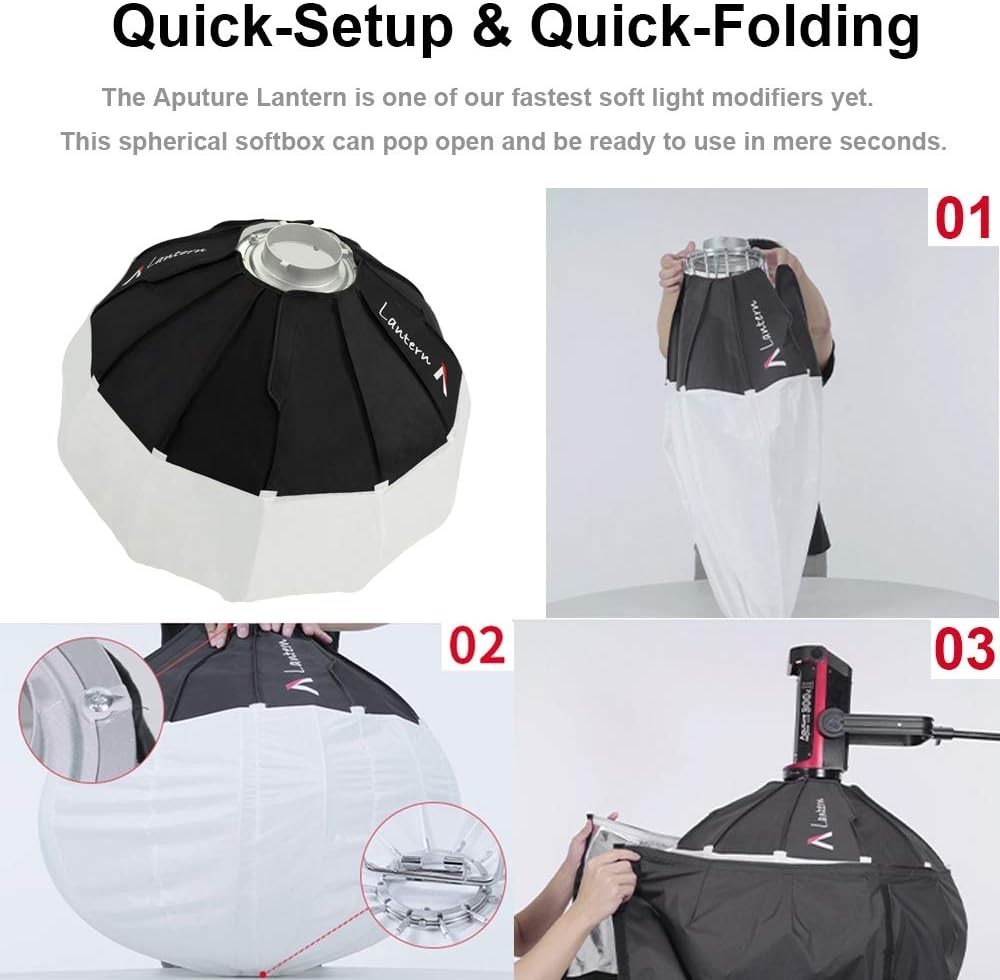 Lantern Softbox Soft Light Modifier,26inch, Quick-Setup Quick-Folding Space L...