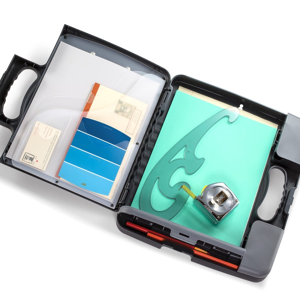 Portable Clipboard Storage plastic Case for A4 sizes, Charcoal (83301),11-3/4...