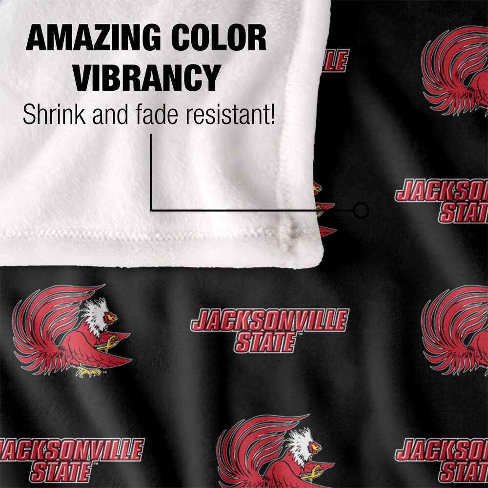 Jacksonville State University Logo Pattern Silky Touch Super Soft Throw Blanket