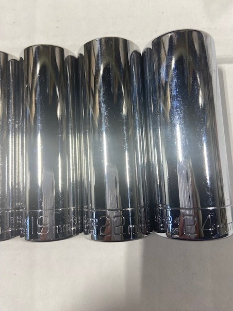 Wright Tool 10 pc 12 Point Deep Metric Socket Set 1/2" Drive - NEW