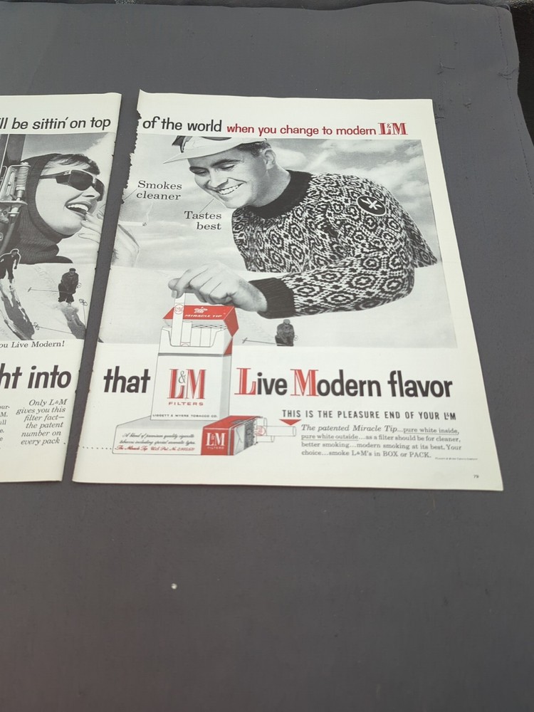 L And M Cigarette Advertisement 1950s