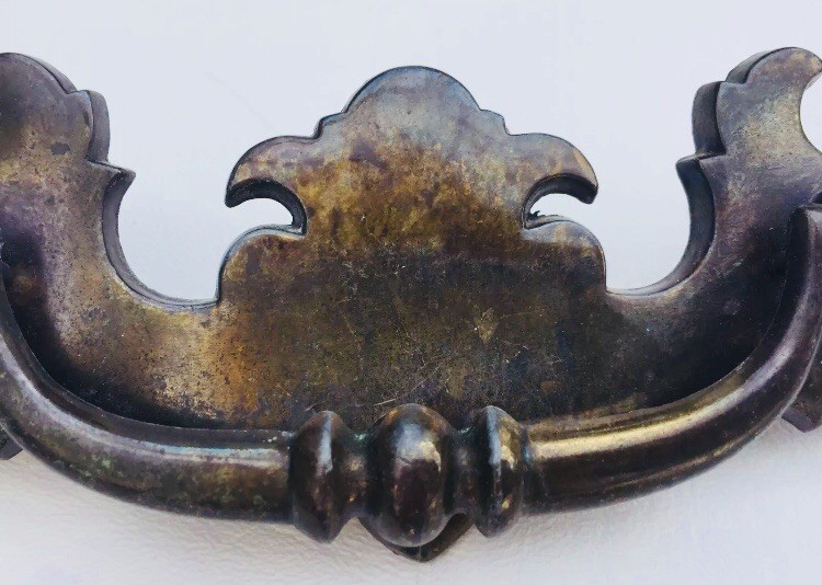 Brass Bronze Antique Hardware Colonial Chippendale drawer pull 4"centers Batwing