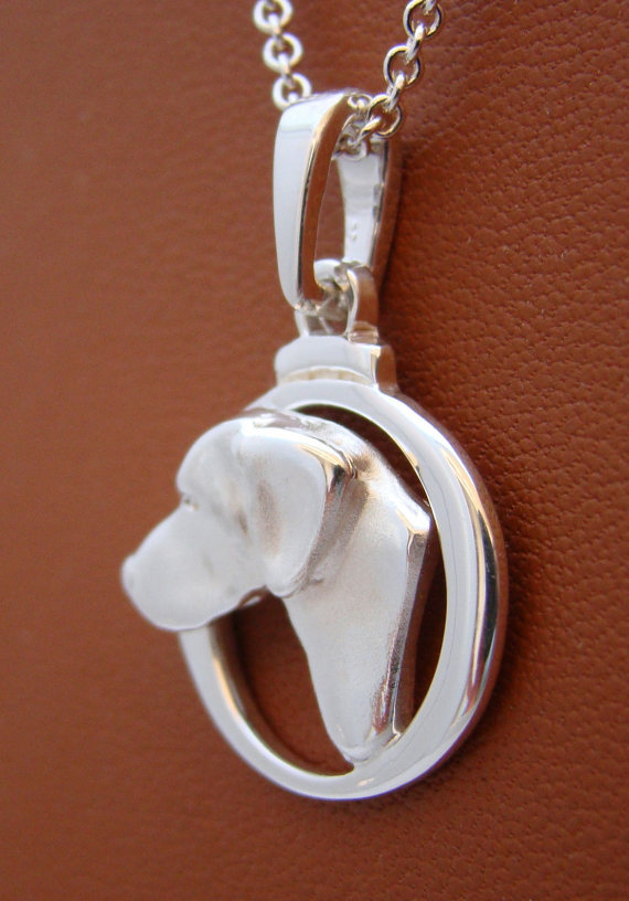 Sterling Silver German Shorthaired Pointer Small Head Study Earrings