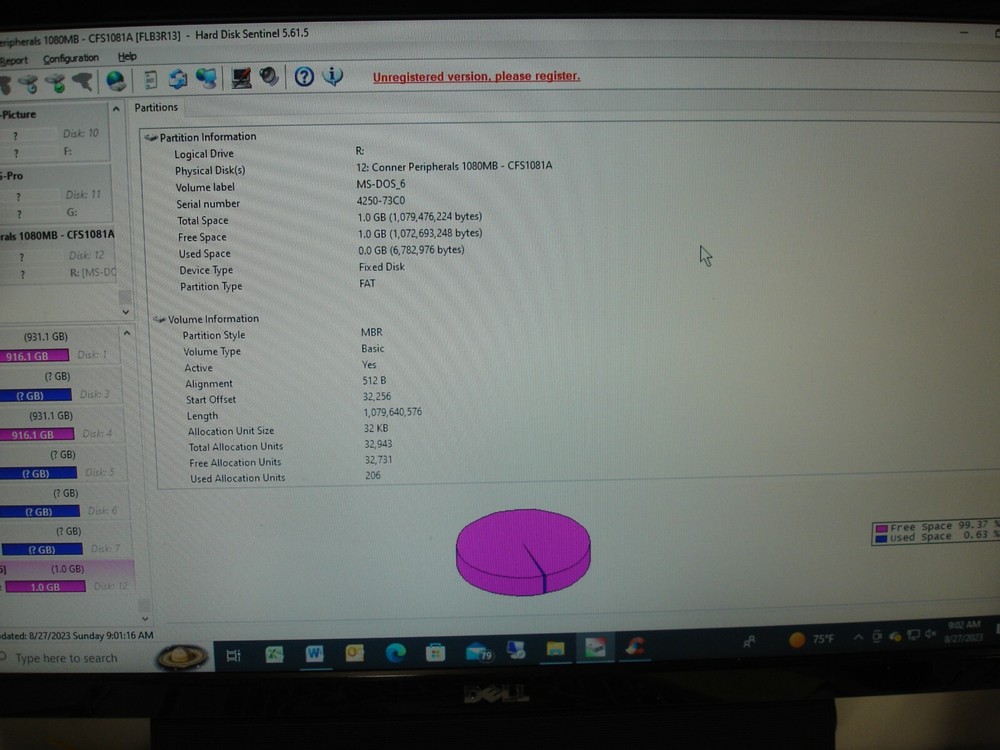 Vintage Conner 1.05GB Hard Drive
