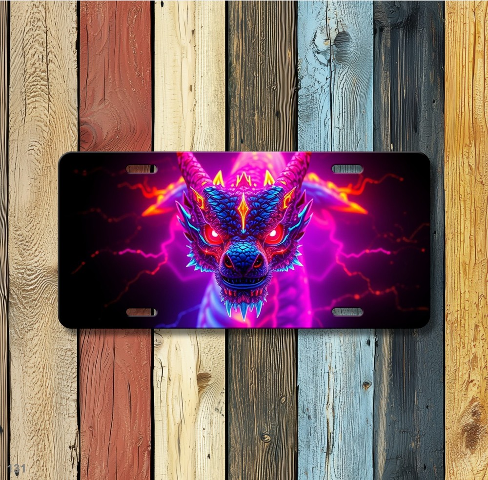 Dragon License Plate Elemental Dragon Art Print Personalized Gift Idea
