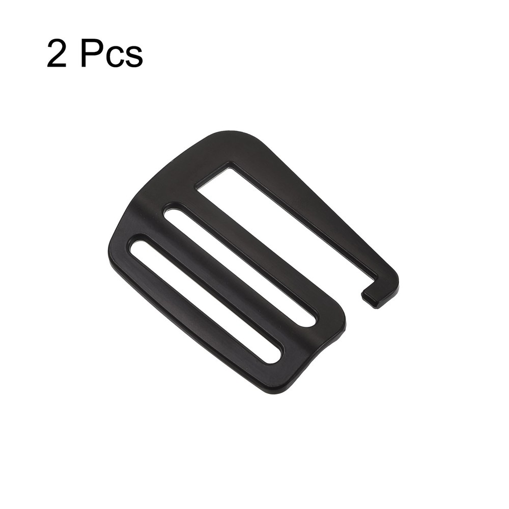 2Pack 1.5" Webbing Release G Hook Buckle Adjuster for Backpack Strap Matte Black