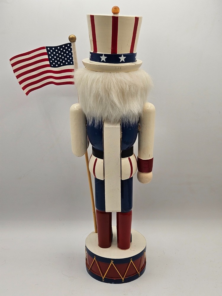 Vintage Decorative Nutcracker Red White & Blue Uncle Sam Patriotic Nutcracker