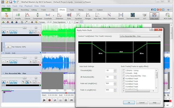 MixPad Multitrack Sound Recording / Mixing Software for Windows Masters Edition
