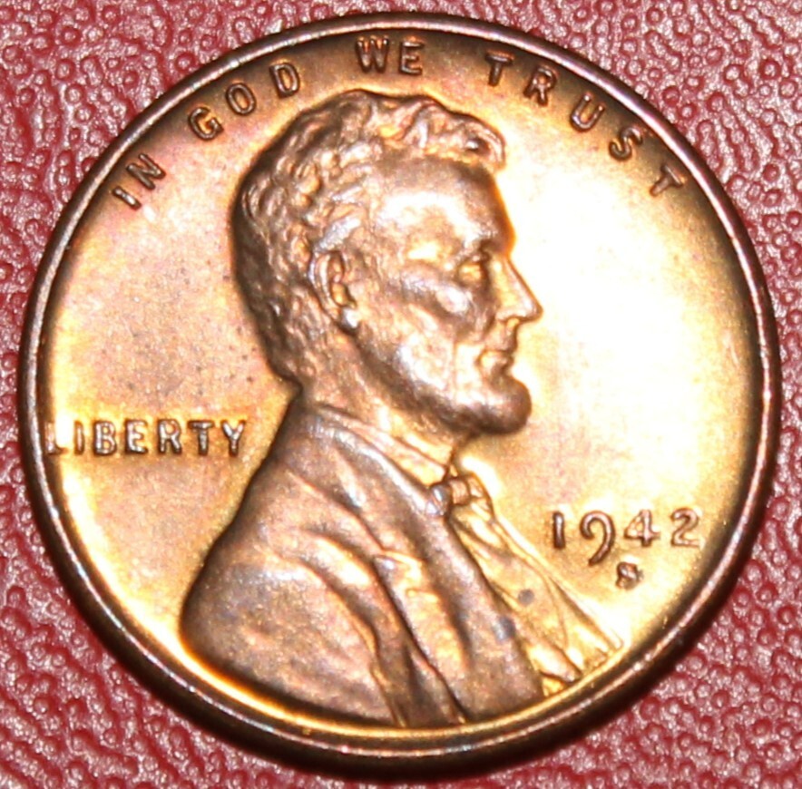 1942-S 1C RD Lincoln Cent  UNC  2158