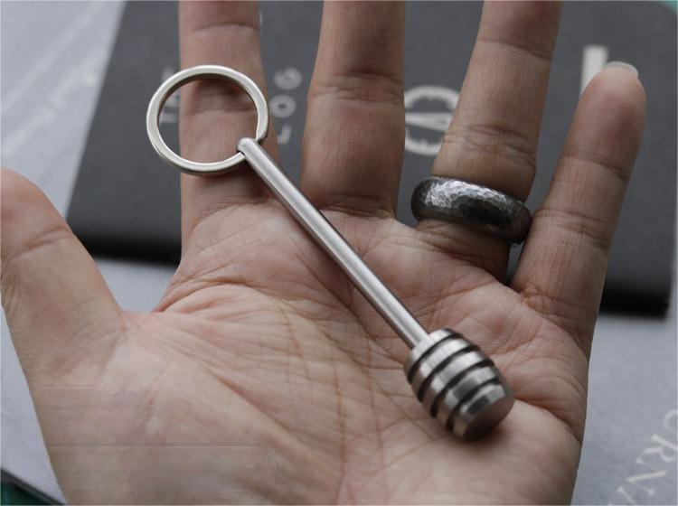EDC Titanium Keychain Pendant Knife Beads Organizer Holder Stick Multi Tools