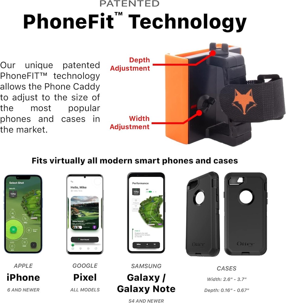 DESERT FOX GOLF - Phone Caddy - Red Medium to Large,