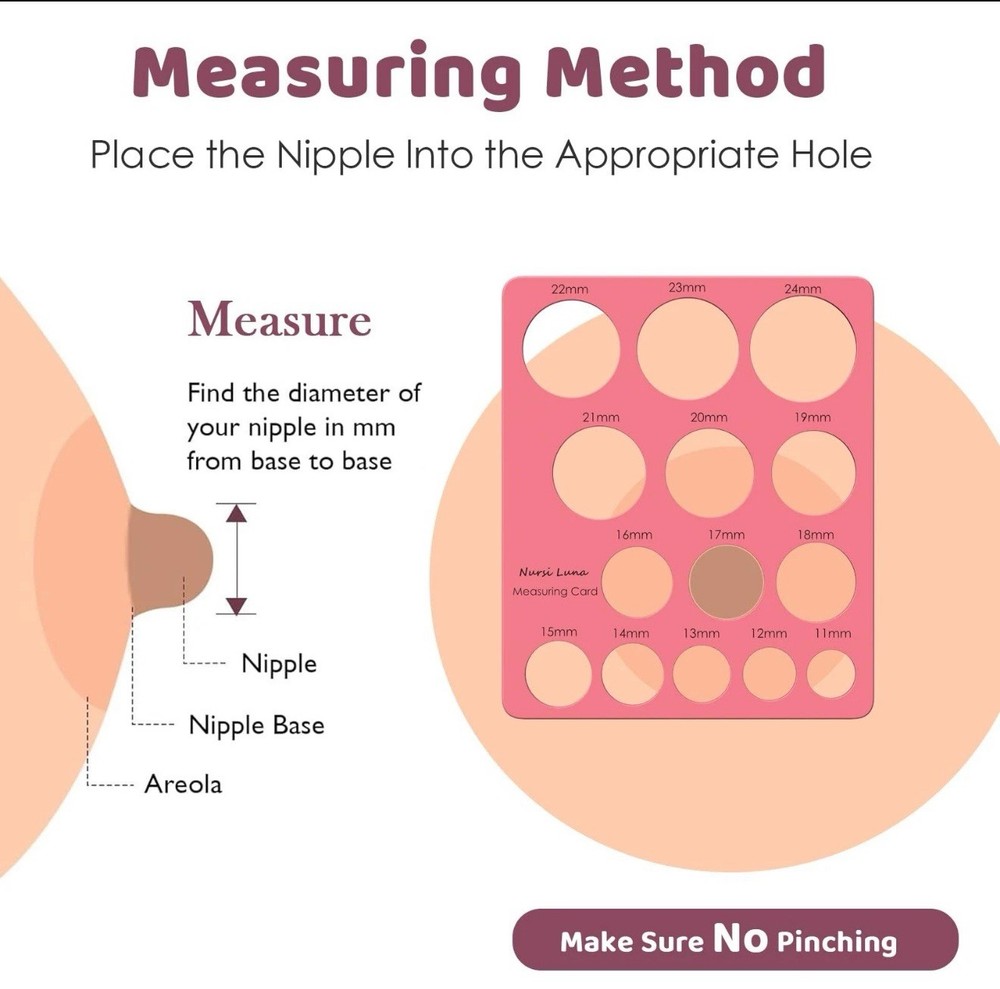 8pc Flange Inserts & Measurement Tool for 24mm Silicone Breast Pumps OPEN BOX