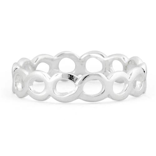925 Sterling Silver Hollow Bubble Eternity Ring