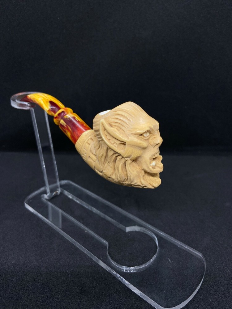 Devil Block Meerschaum Pipe, Handmade Smoking Pipe, Custom Meerschaum Pipe, Pipe