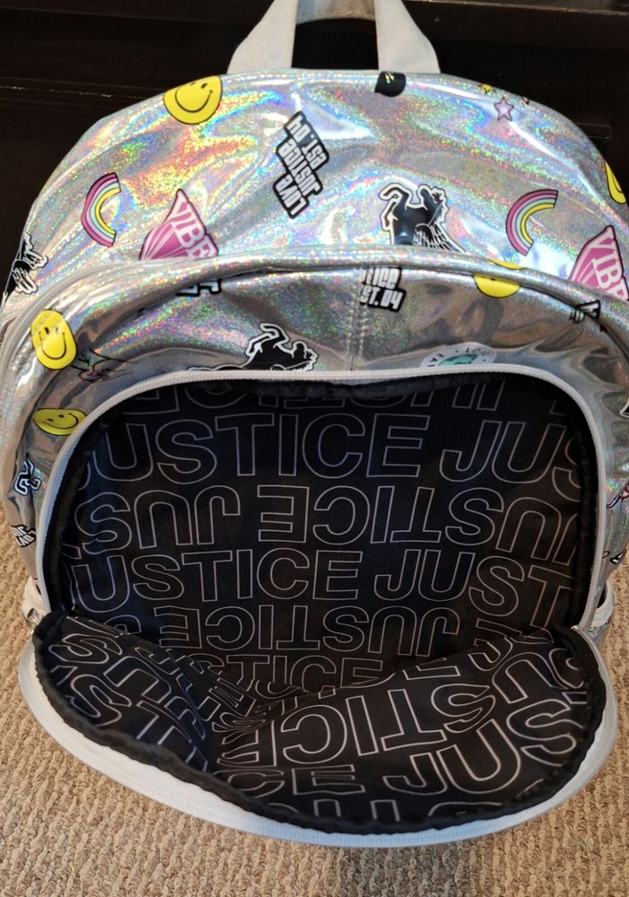 Justice Standard Size, 16", Iridescent Backpack, Excellent Condition!