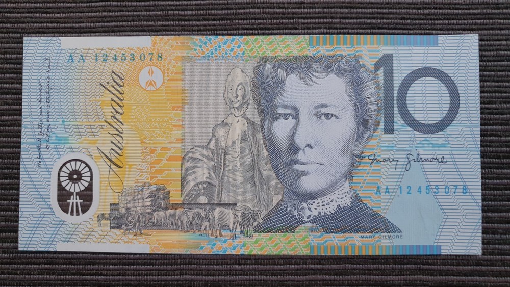 AUSTRALIA $10 2012 FIRST PREFIX Polymer Banknote AA12 453078