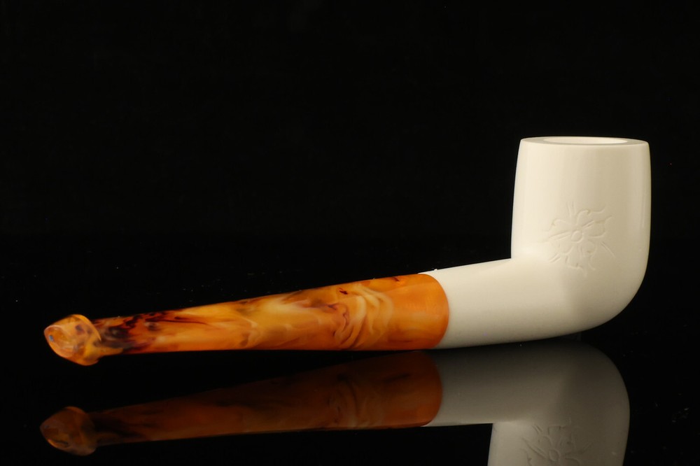 Billiard Block Meerschaum Pipe with custom case 14749