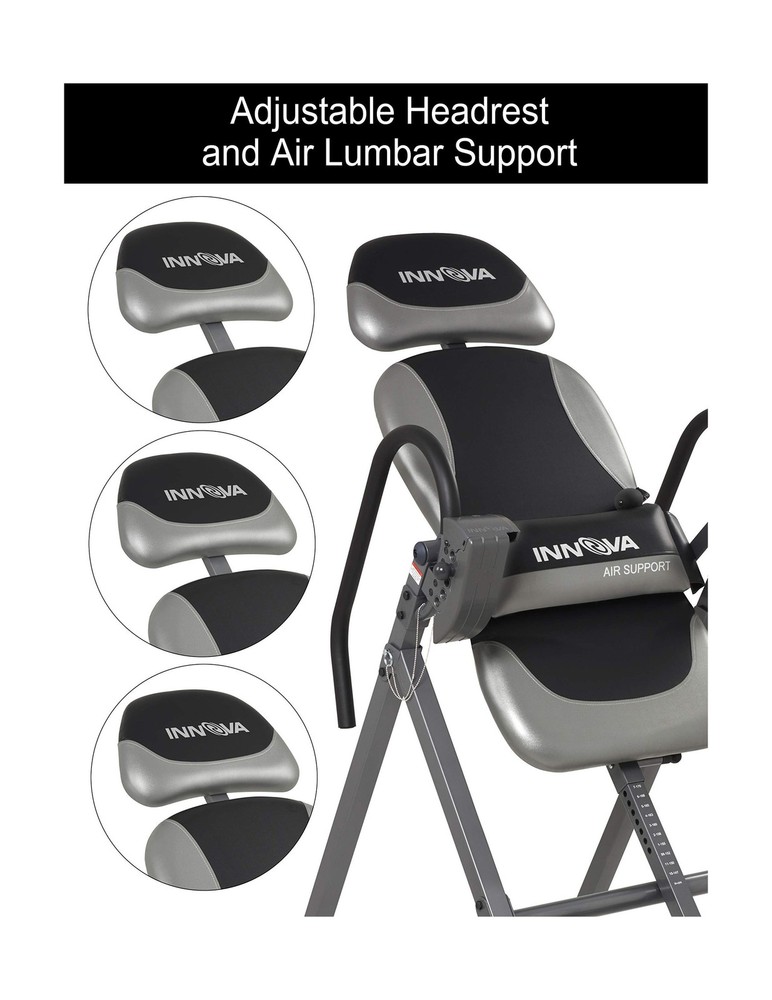 Innova ITX9900 Inversion Table with Air Lumbar Support, Black/Gray
