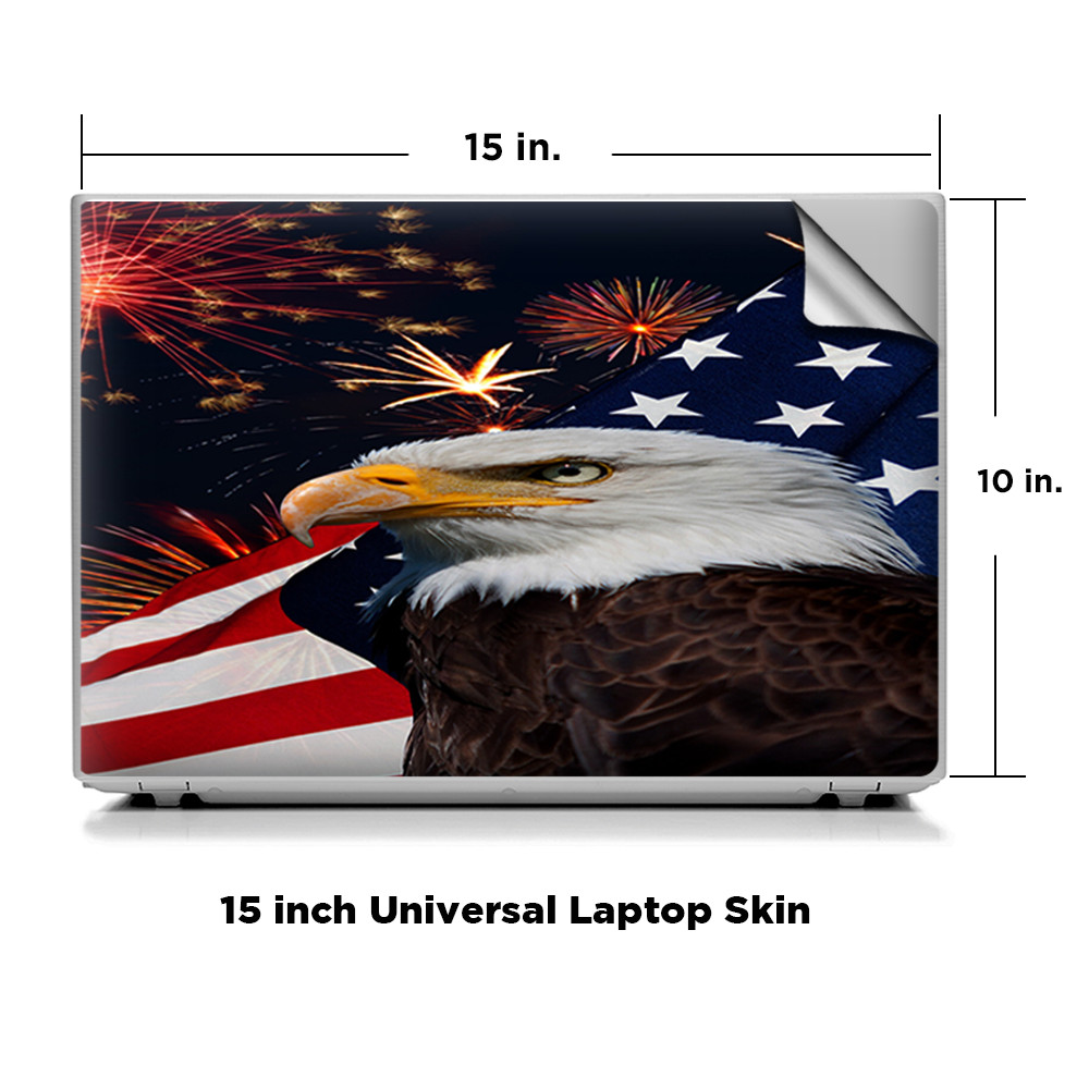 Universal Laptop Skins wrap for 15" - Eagle America Flag Independence