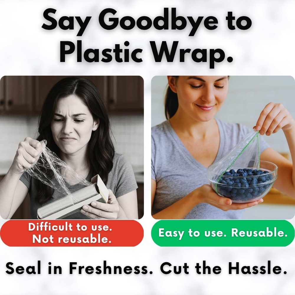 Plastic Bowl Covers Elastic Reusable Food Covers for Bread Proofing Storage &
