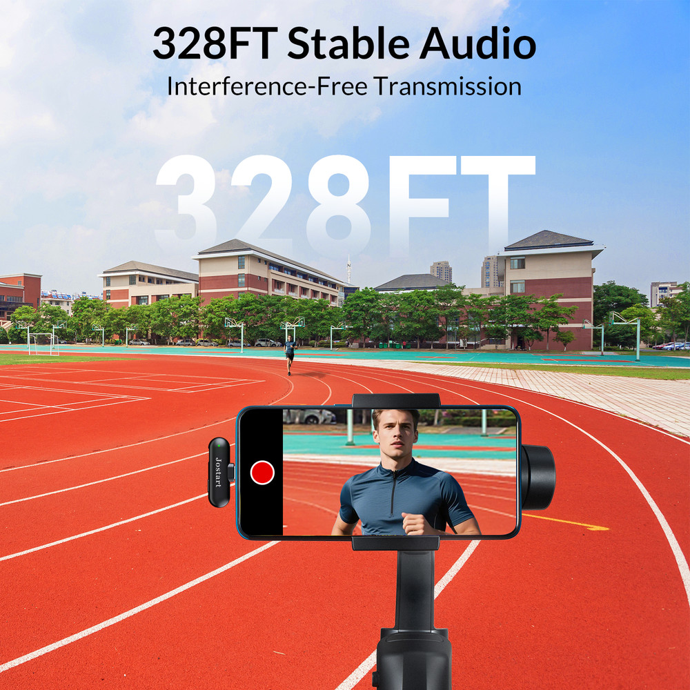 2-in-1 Wireless Lapel Microphone with AI Noise Reduction for iPhone & Android