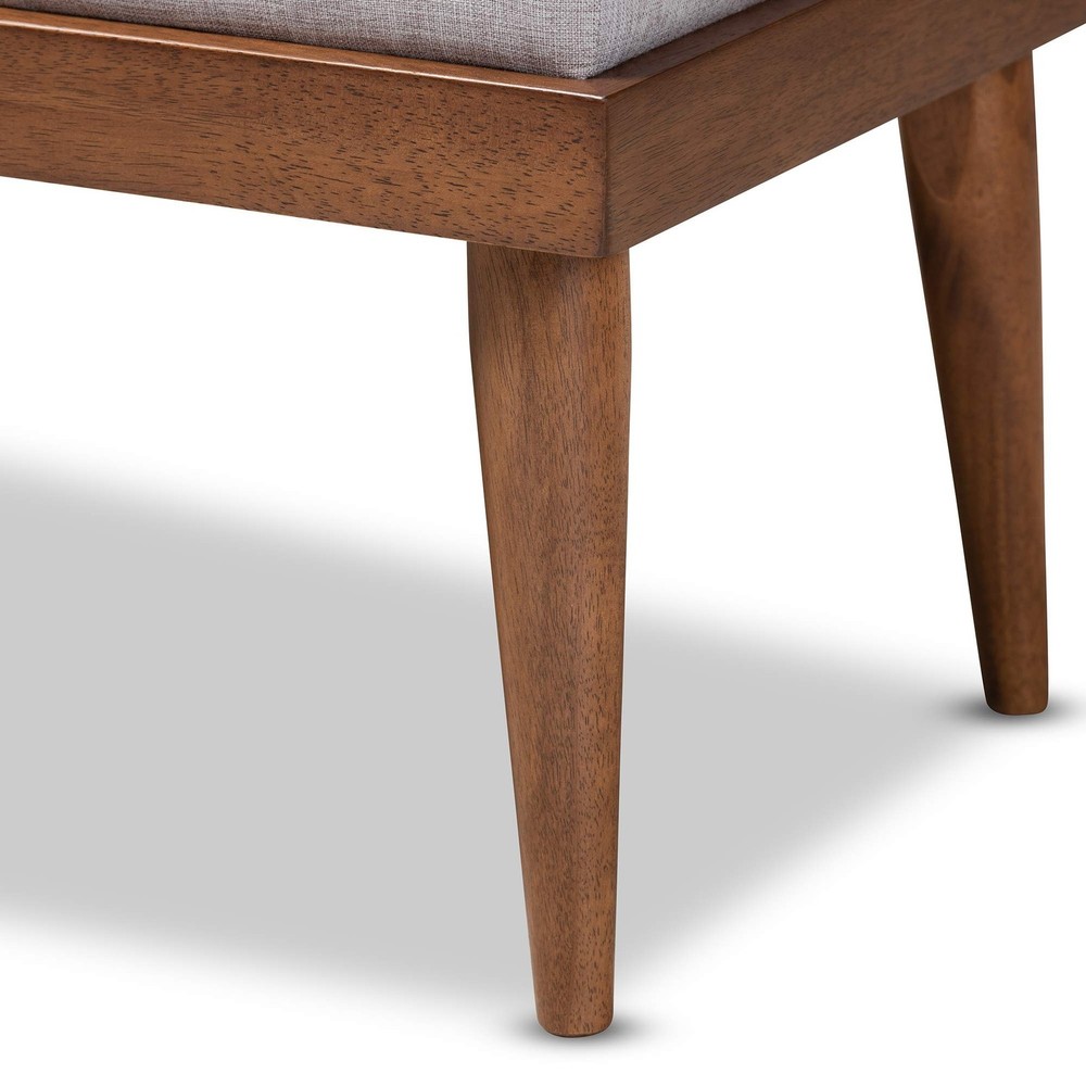 Baxton Studio Benches, One Size, Grayish Beige/Walnut