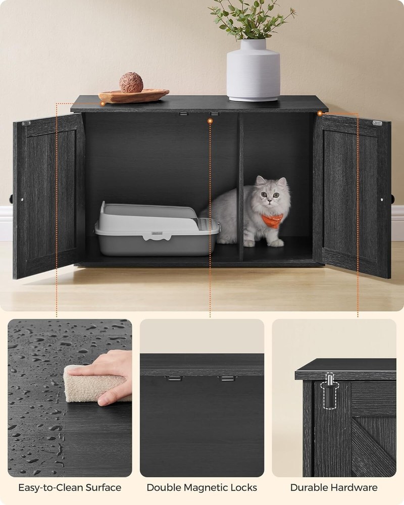 Elegant Multi-Functional Cat House & Litter Box Enclosure - Easy Assembly 20.9"