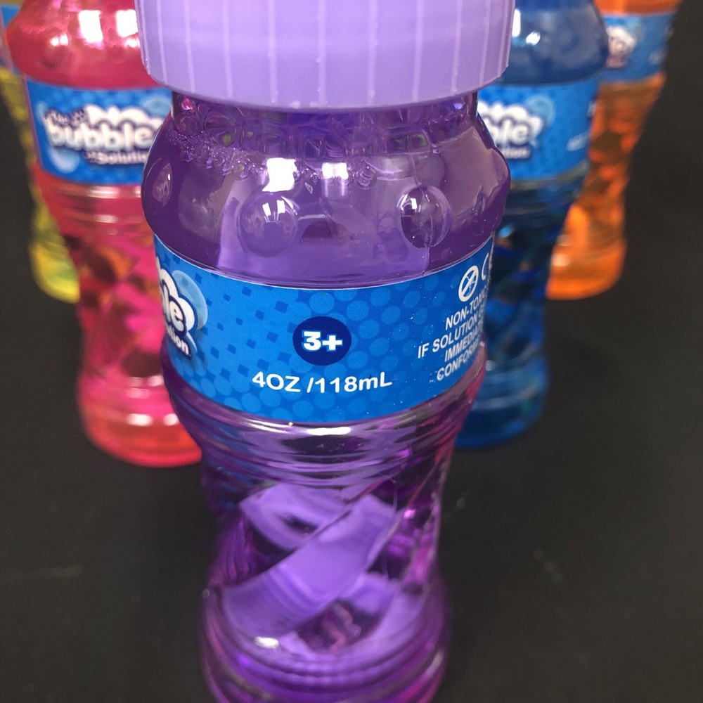 Bubbles Solution 6 - 4oz Bottles, Assorted Colors