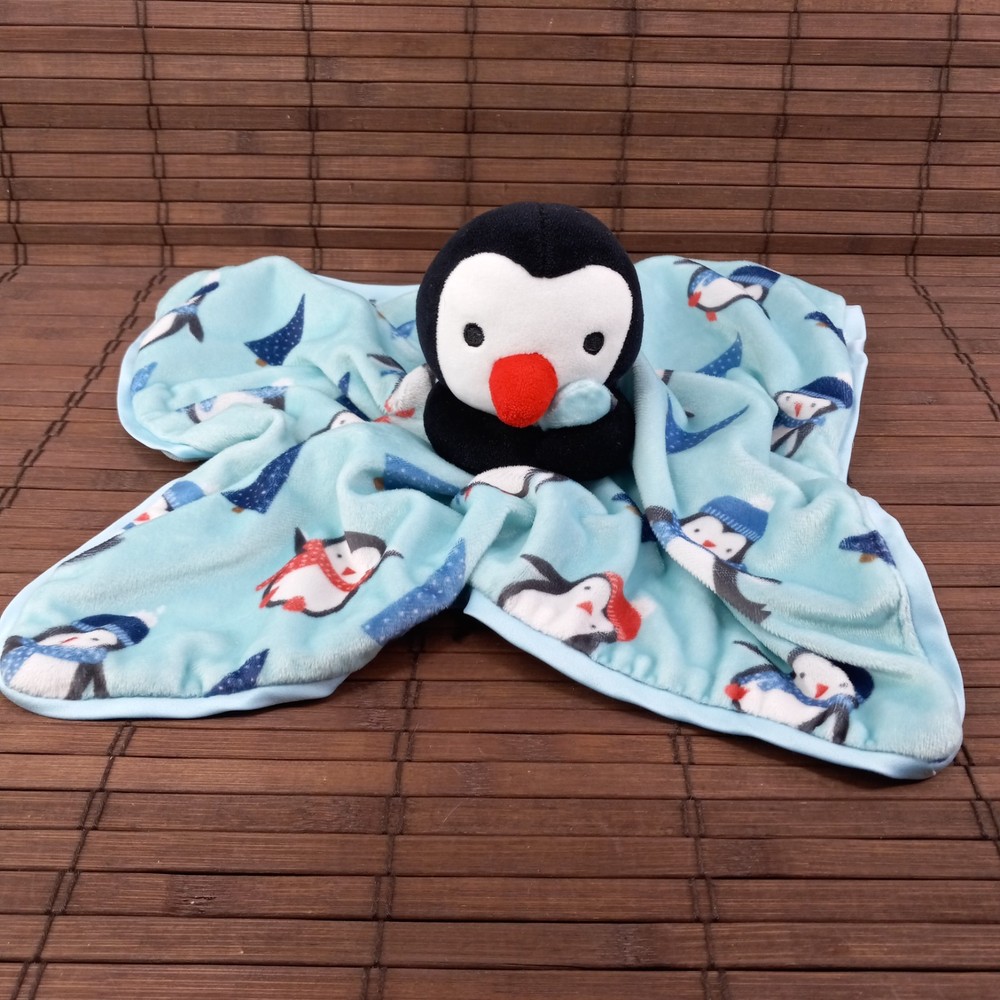 NoJo Plush Penguin Security Blanket Lovey Cuddle Blankie