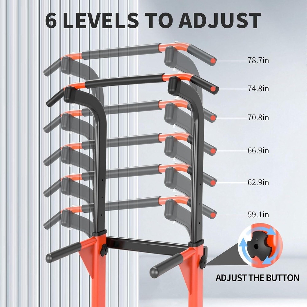 Adjustable Bench Power Tower Dip Station Pull up Bar Strength Training Workout
