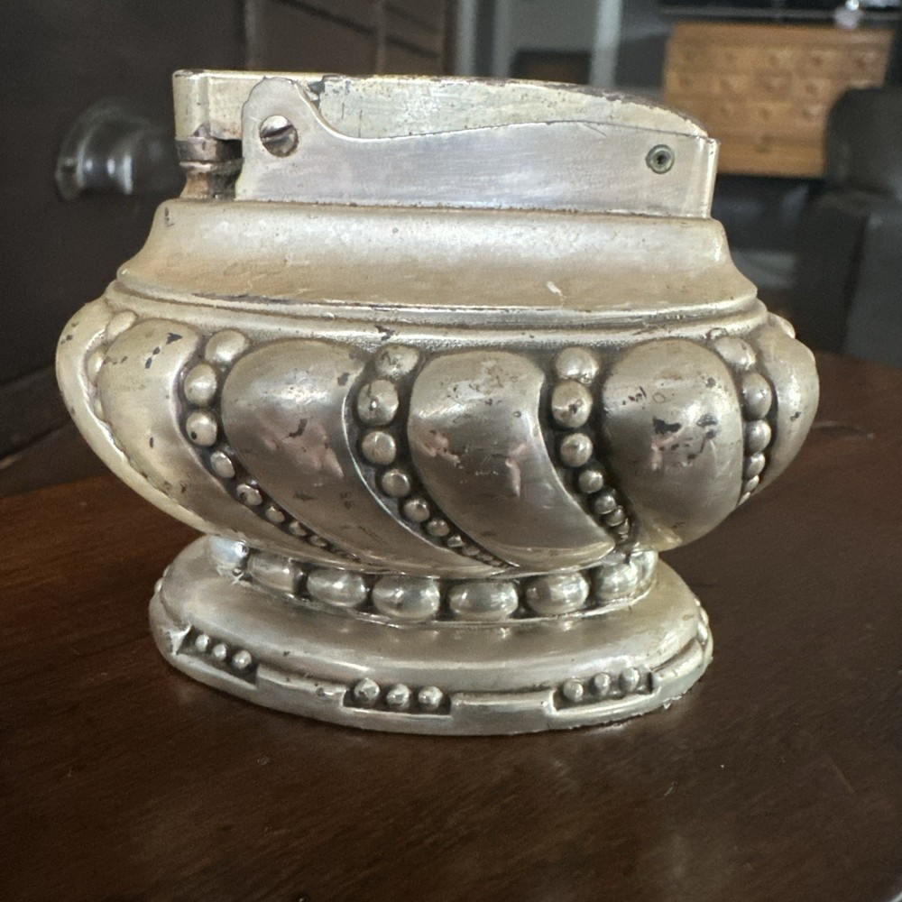 Ronson Crown silver plated  table top lighter vintage untested