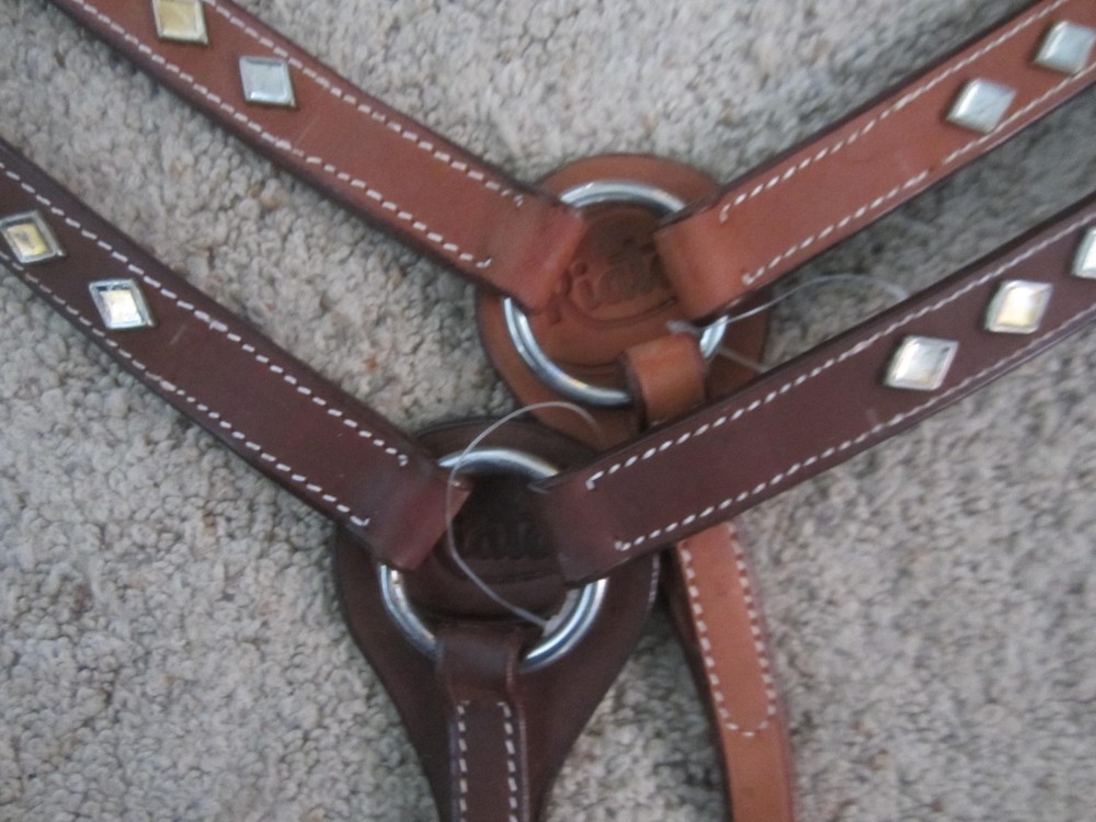 CLEARANCE Quality made BREAST COLLAR, DIAMOND SHAPE STUDS