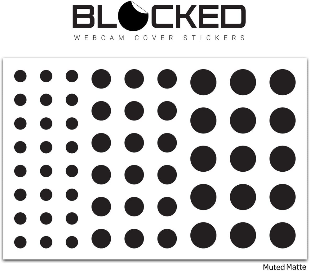 BLOCKED Webcam/Camera Vinyl Covers | 57 Low-Tack Restickable Webcam Sticker | 3-