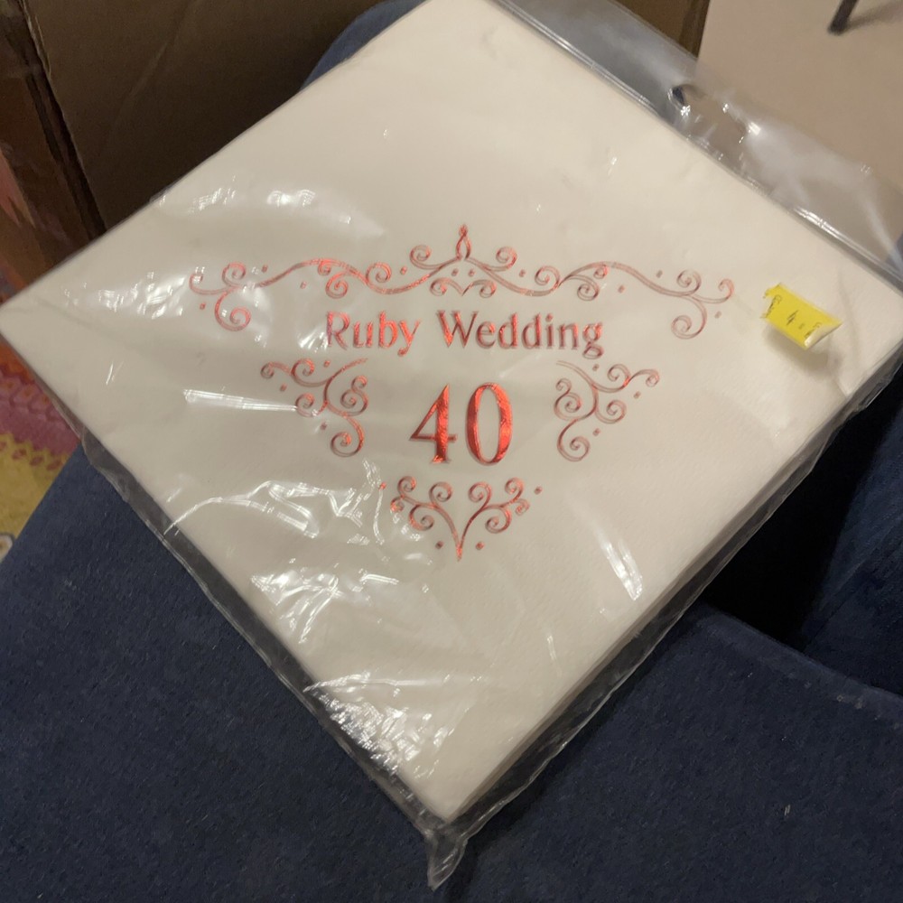 Ruby Wedding 3 ply paper napkins