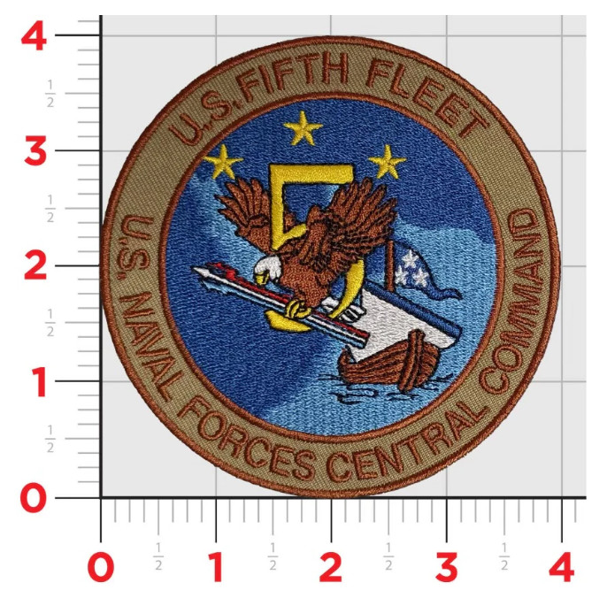 NAVY 5TH FLEET CENTRAL COMMAND HOOK & LOOP EMBROIDERED PATCH