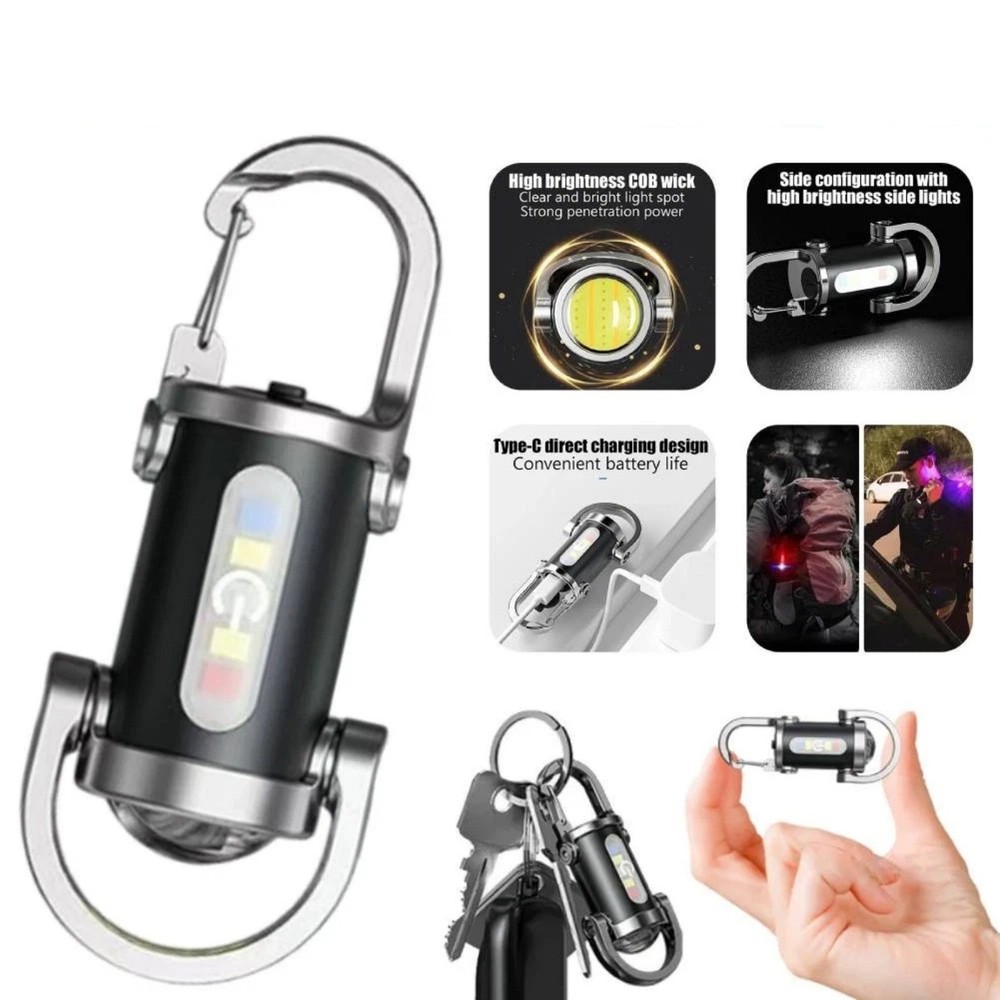 Rechargeable Keychain Flashlight Mini, Compact Light for Night Work, Camping
