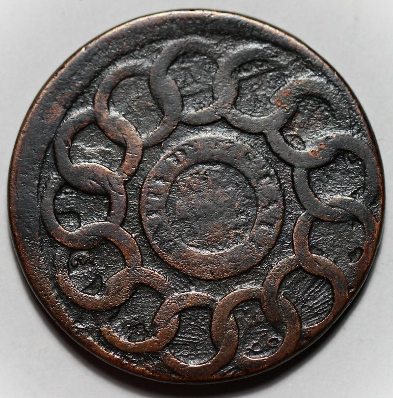 1787 Fugio Cent Colonial Copper - Pointed Rays - Newman 21-I