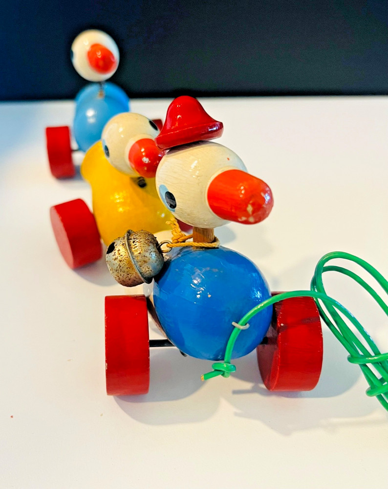 Vintage Brio Three Duck Pull Toy