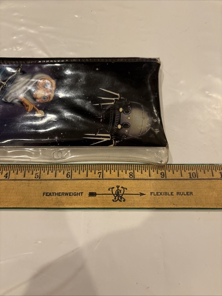 Vintage E.T. The Extra Terrestrial Pencil Case Pouch Ruler Plastic NICE!!!!