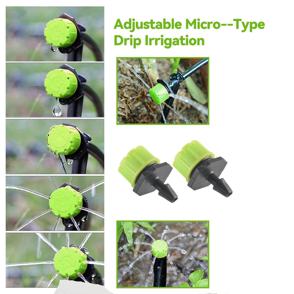100Pcs 1/4Inch Adjustable Micro-Type Drip Irrigation System Watering5109