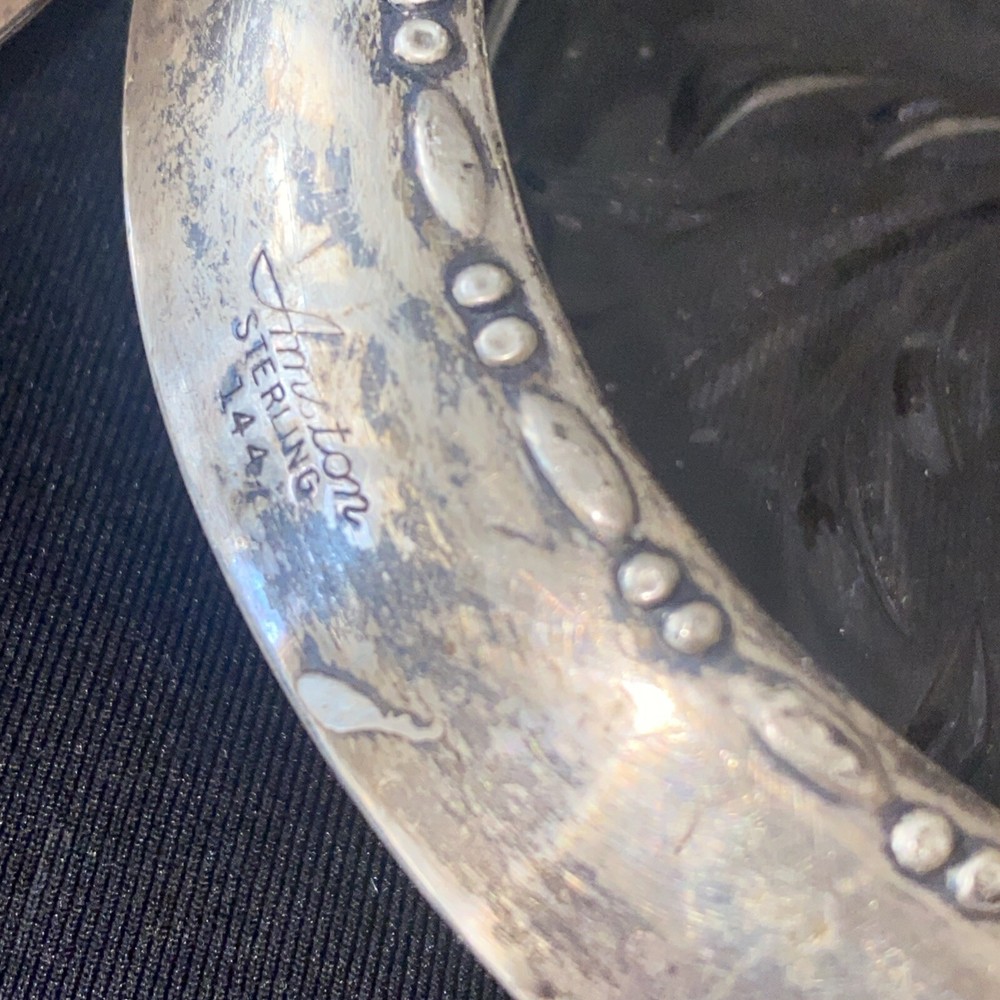 AMSTON STERLING SILVER COASTERS VINTAGE CRYSTAL