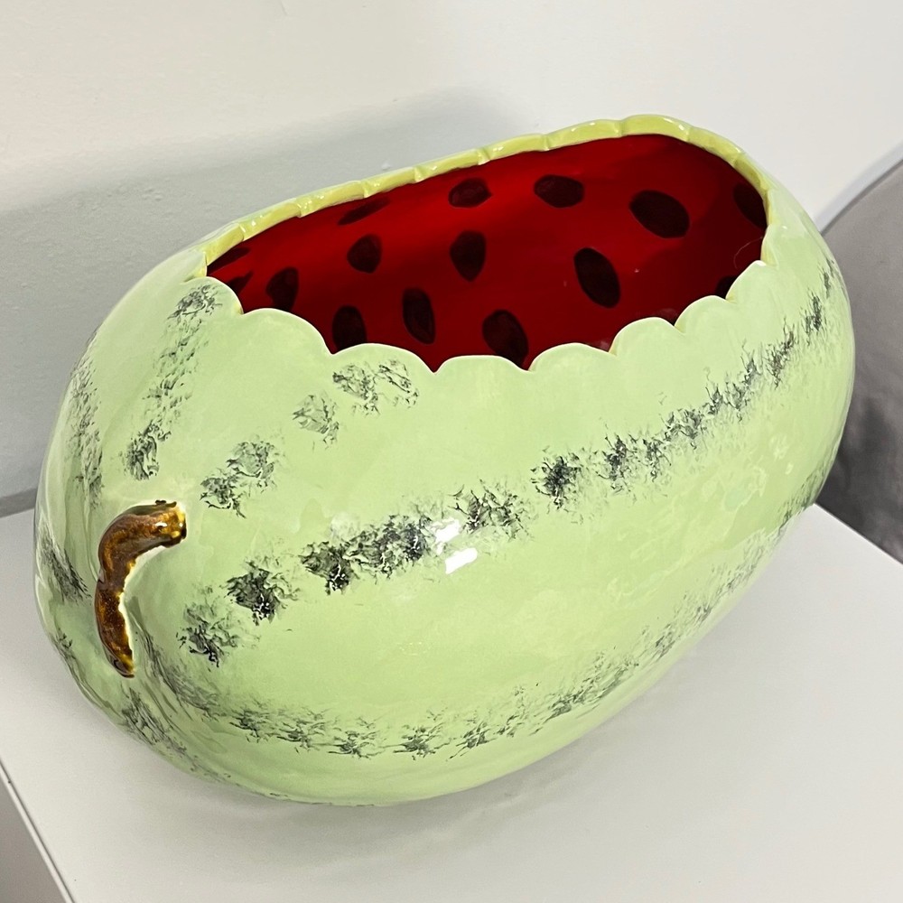 Large Ceramic Realistic Watermelon Serving Decorative Bowl 14"