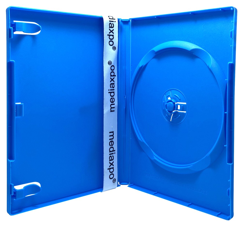 10 STANDARD Solid Blue Color Single DVD Cases & 100 OPP Bags