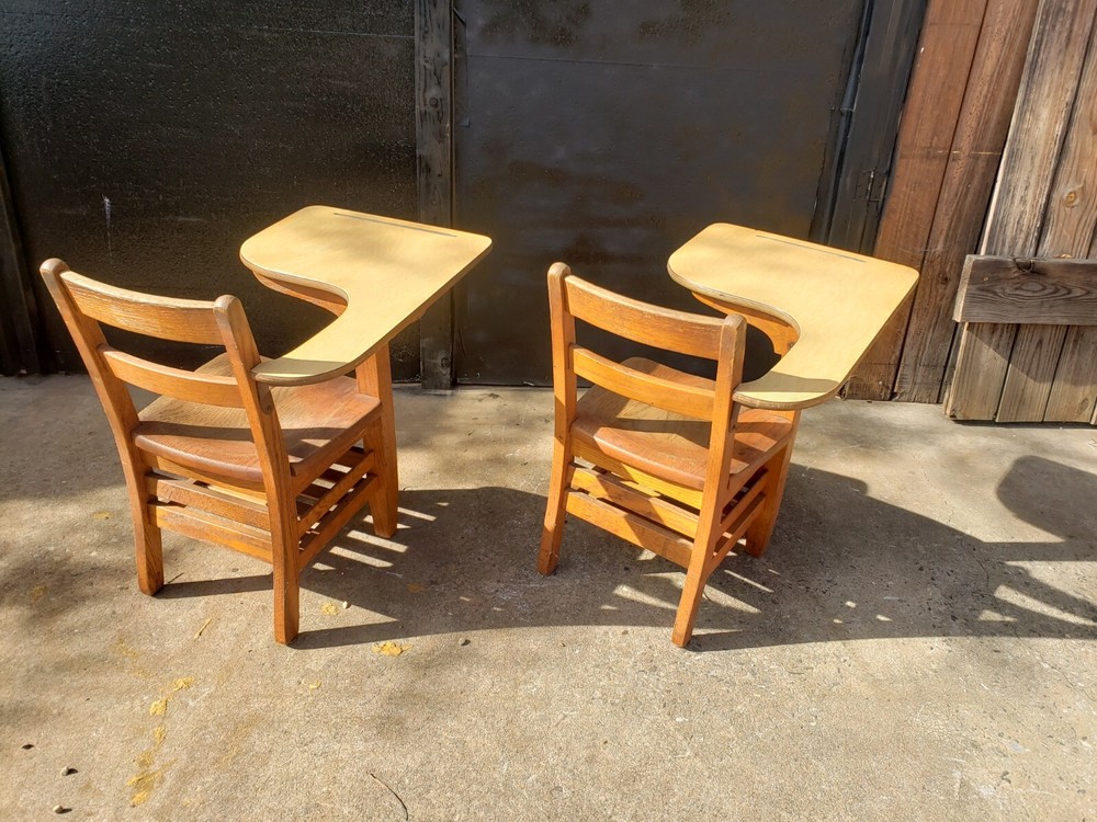 2 Vintage School Desks