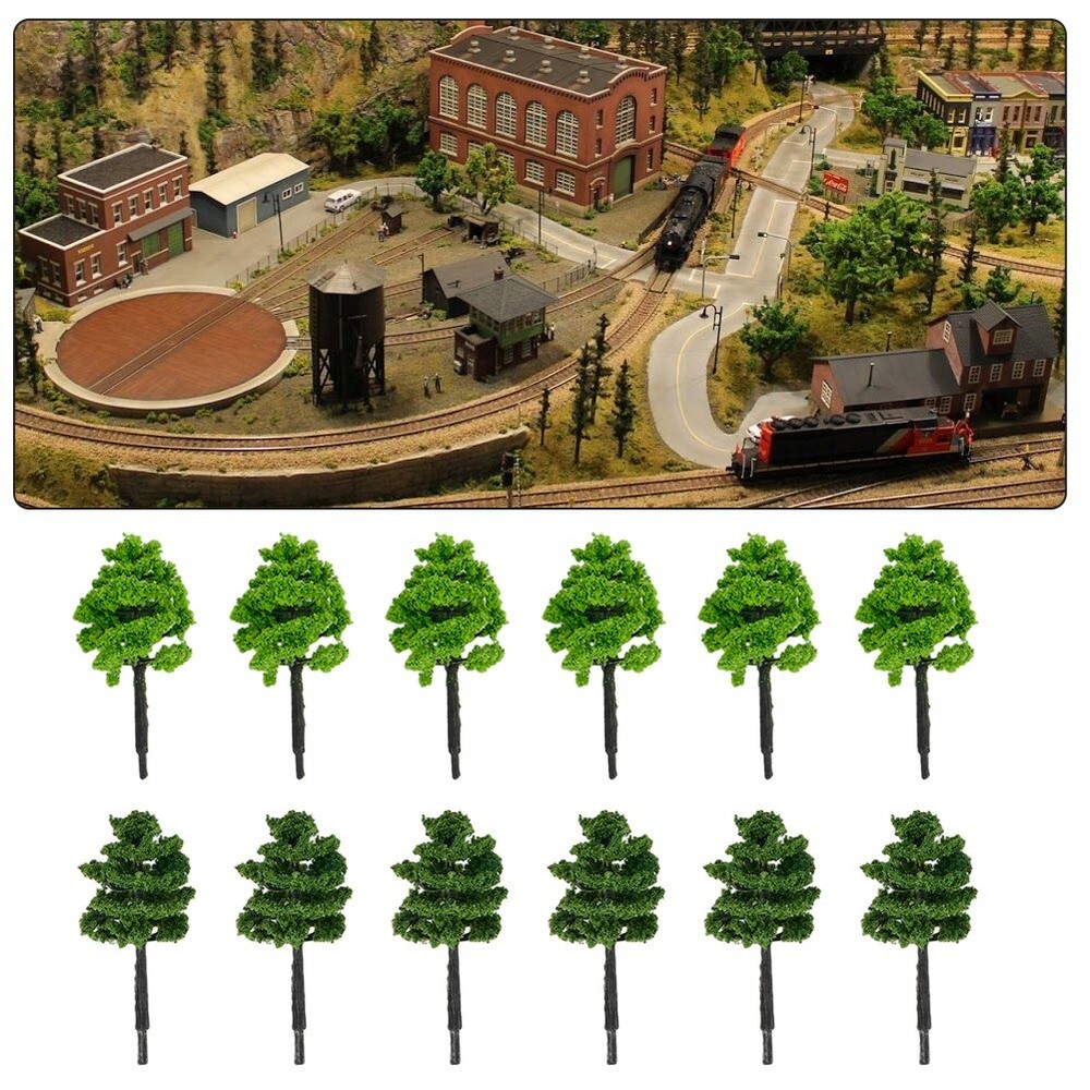 For N / OO Gauge Layouts Basic Scenery & Trees Model Trees 50mm? Trees 12pcs