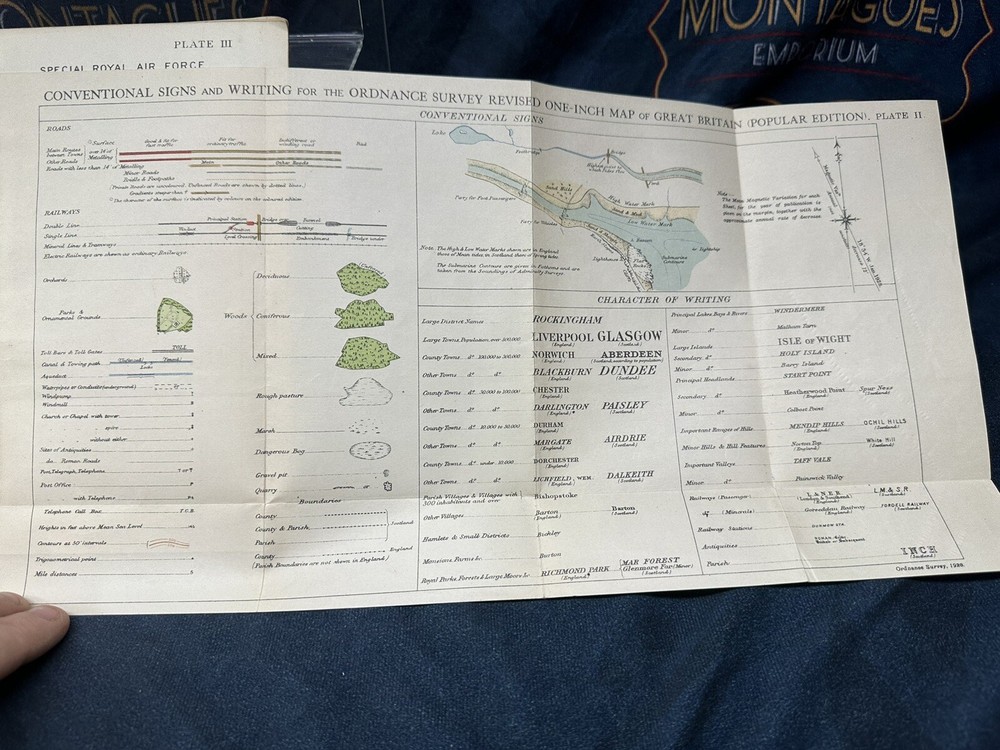 ww2 Notes on map reading pub date 1929 War Office, Crown Copyright Very Good
