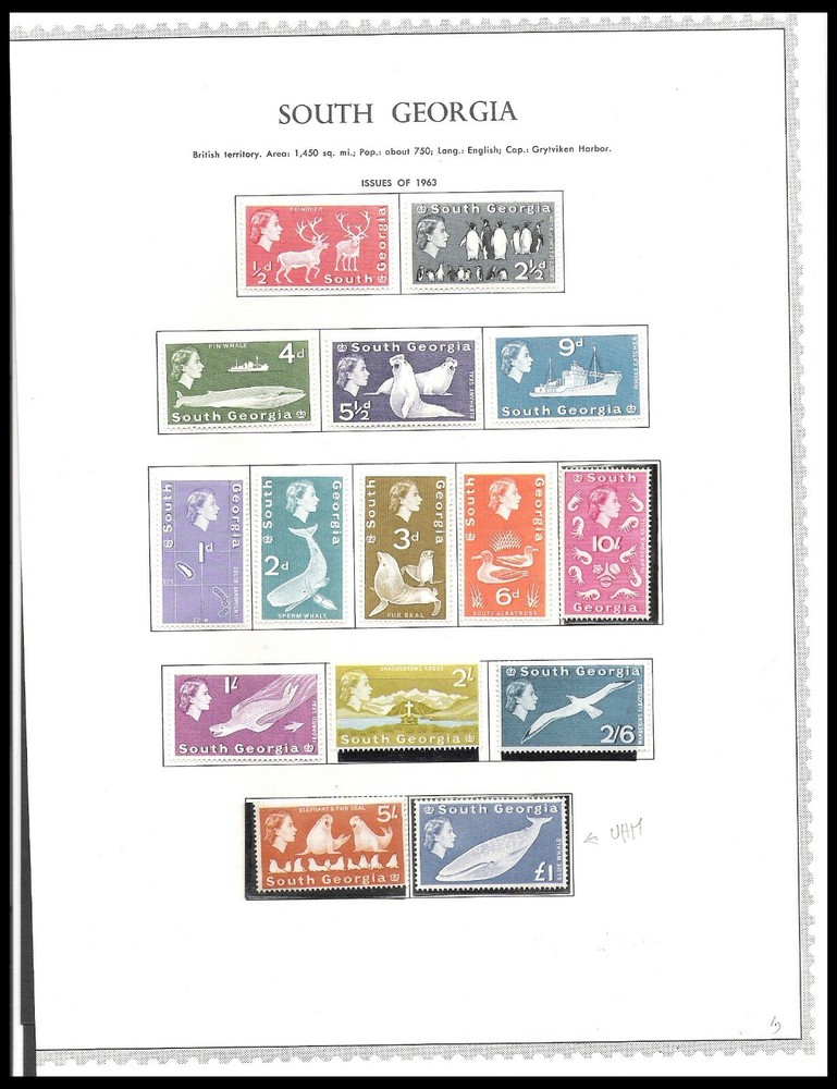 SOUTH GEORGIA 1963-72 'KEY ISSUES' BOTH £1 (LHM/UHM) *HIGH VALUES UHM*